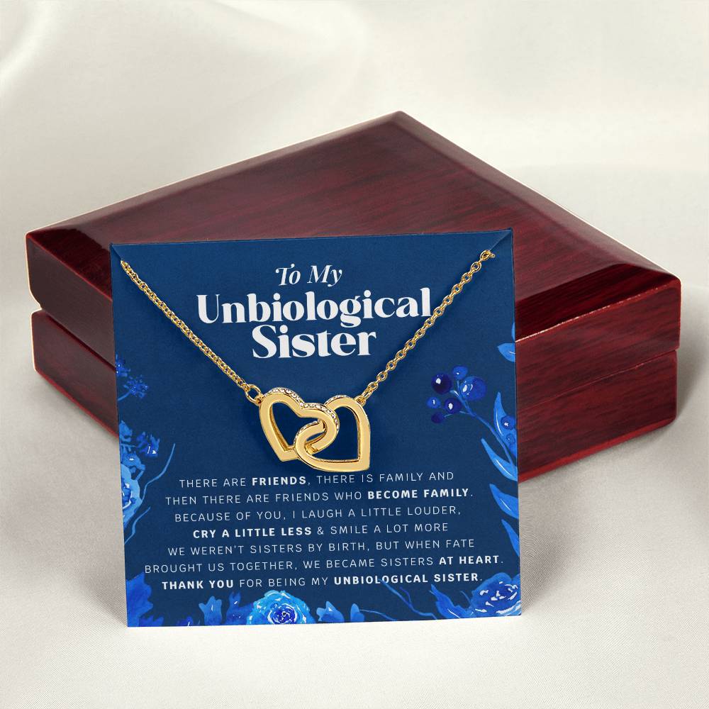 Unbiological Sister Necklace Gift Jewelry Gifts For Best Friend Birthday Thank You Interlocking Hearts Necklace
