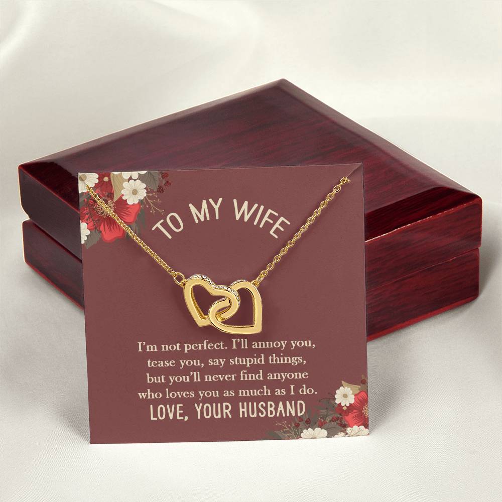 I'M Not Perfect Necklace Interlocking Hearts Necklace