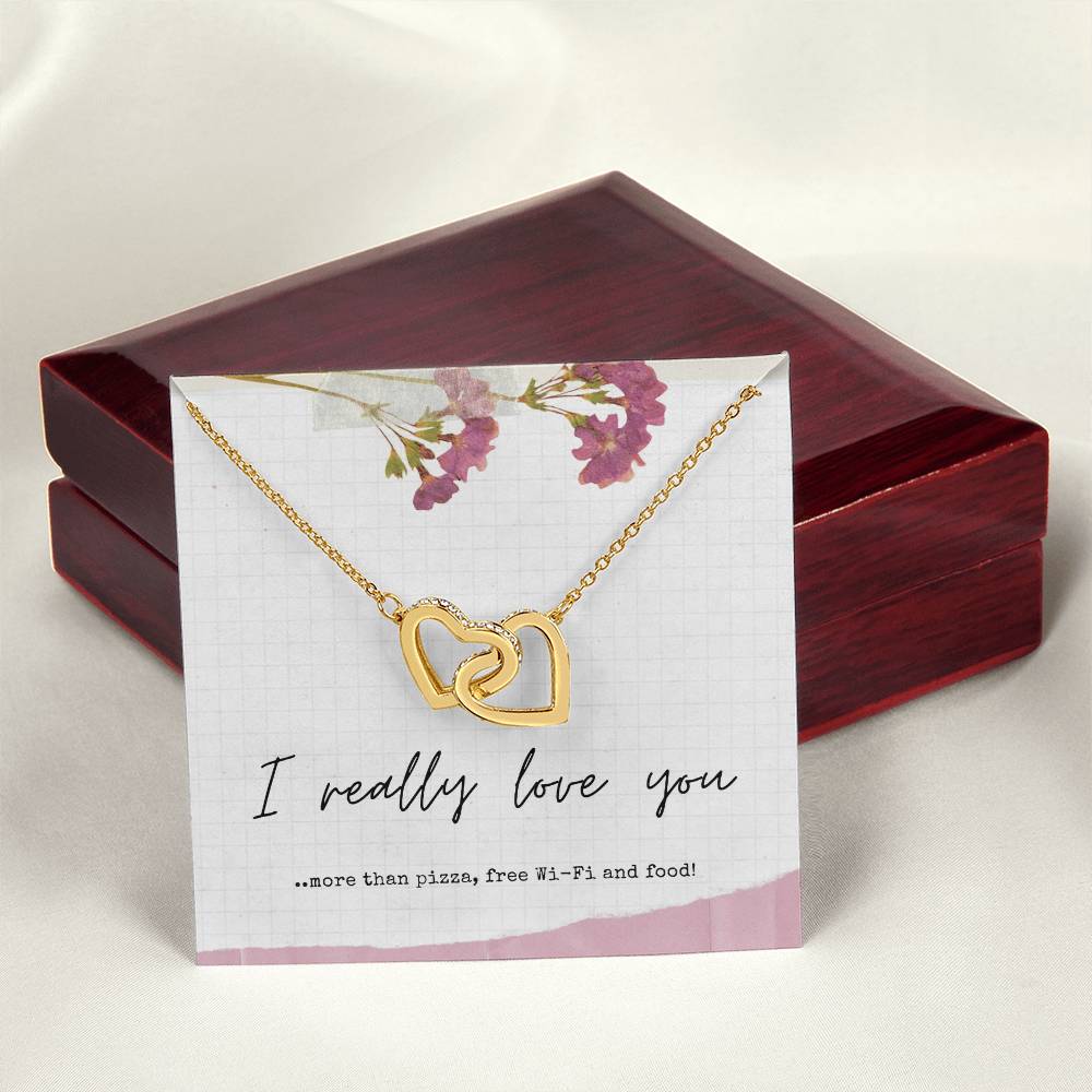 Gift For Girlfriend - Gift For Wife - Gift For Partner - Interlocking Hearts Necklace