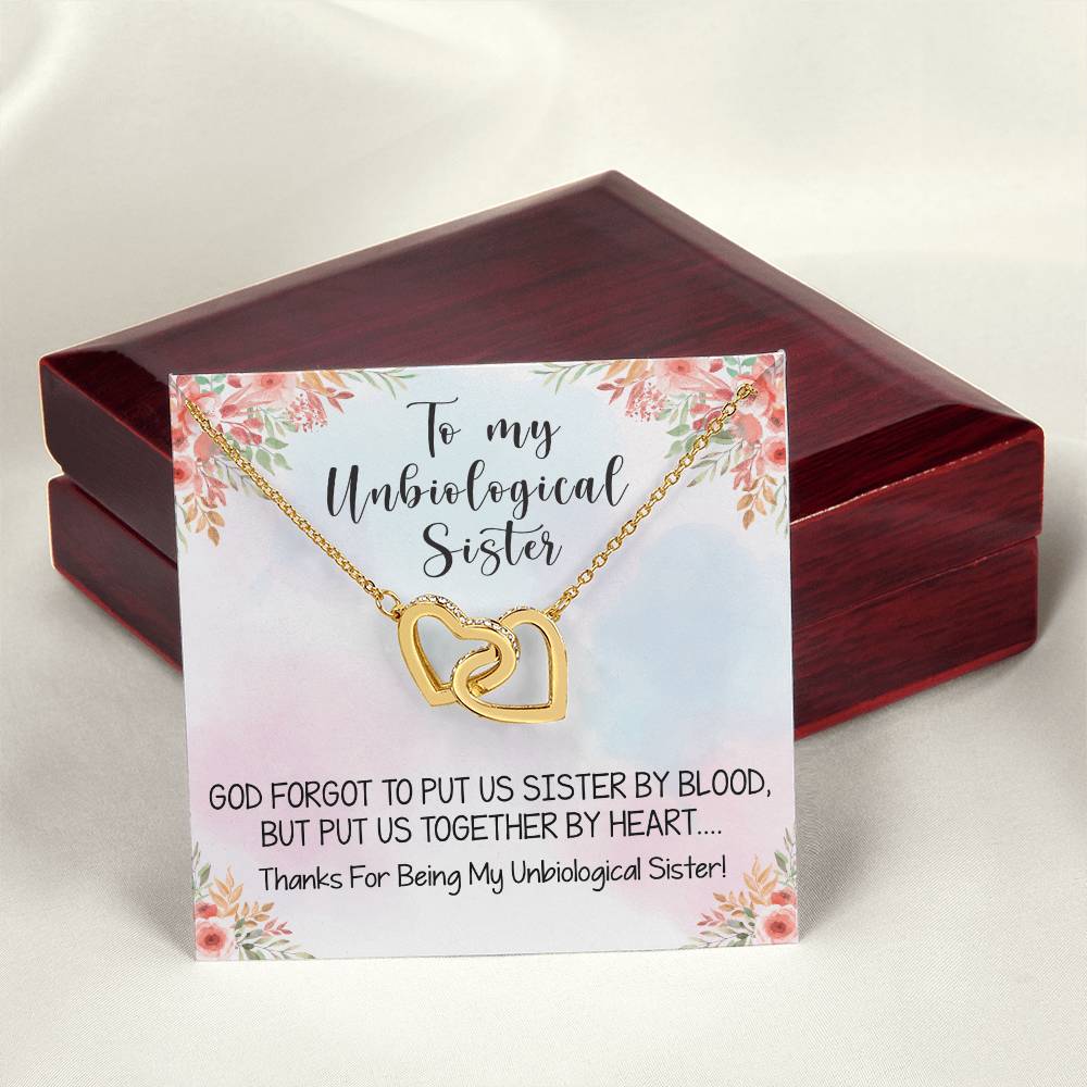 Unbiological Sister Necklace Soul Sister Best Friend Gift Bff Gift Interlocking Hearts Necklace