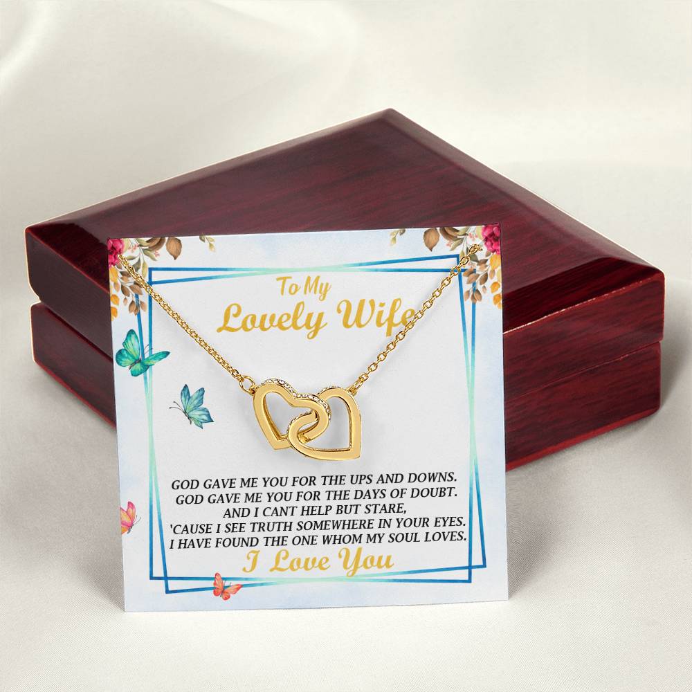 To My Wife - Interlocking Hearts Necklace - So-30