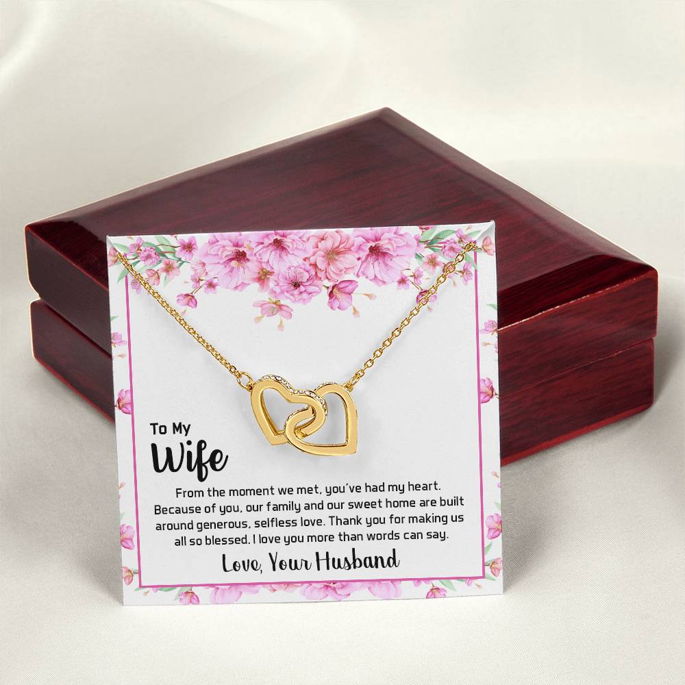 Interlocking Hearts Necklace To My Wife From The Moment We Met