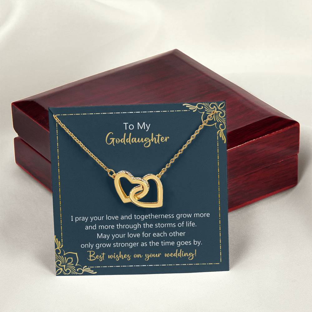 To My Goddaughter May Your Love Grow Stronger Necklace Interlocking Hearts Necklace