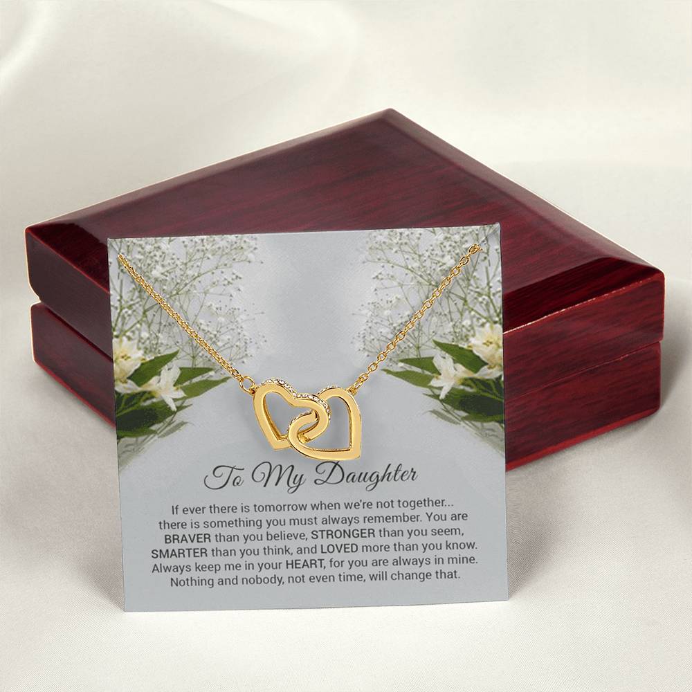 You Are Braver Than You Believe Interlocking Hearts Necklace