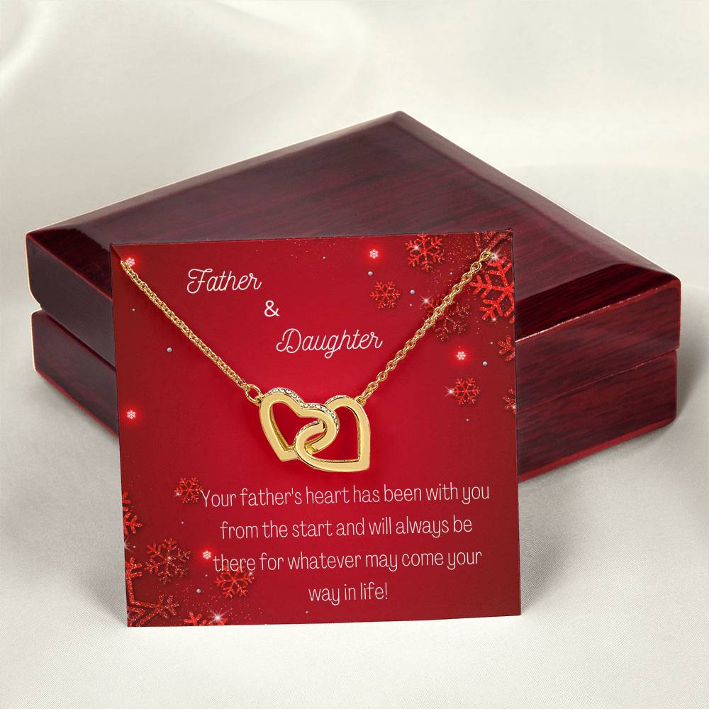 Father And Daughter Linked Hearts Necklace Interlocking Hearts Necklace