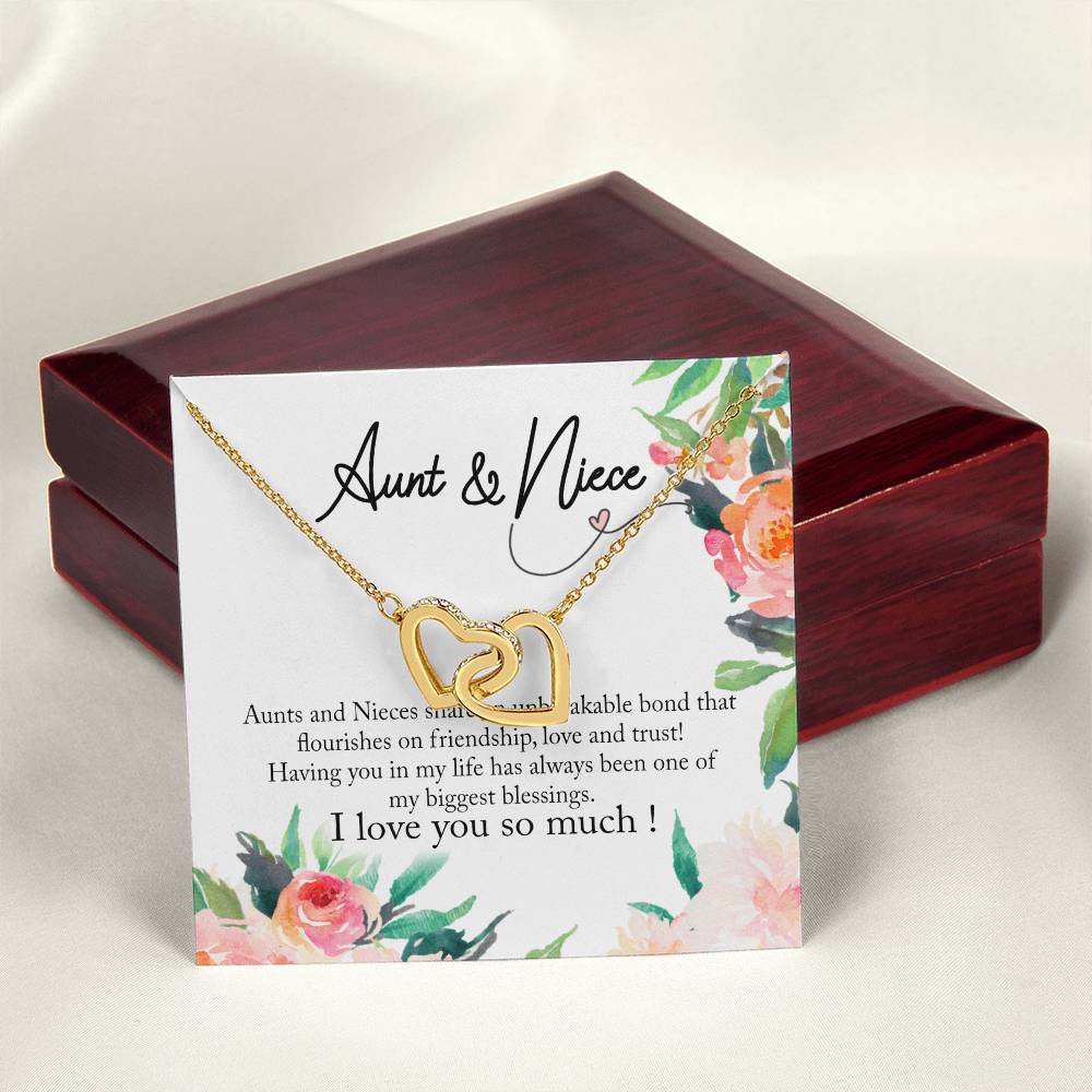 Aunt And Niece Necklace Interlocking Hearts Necklace