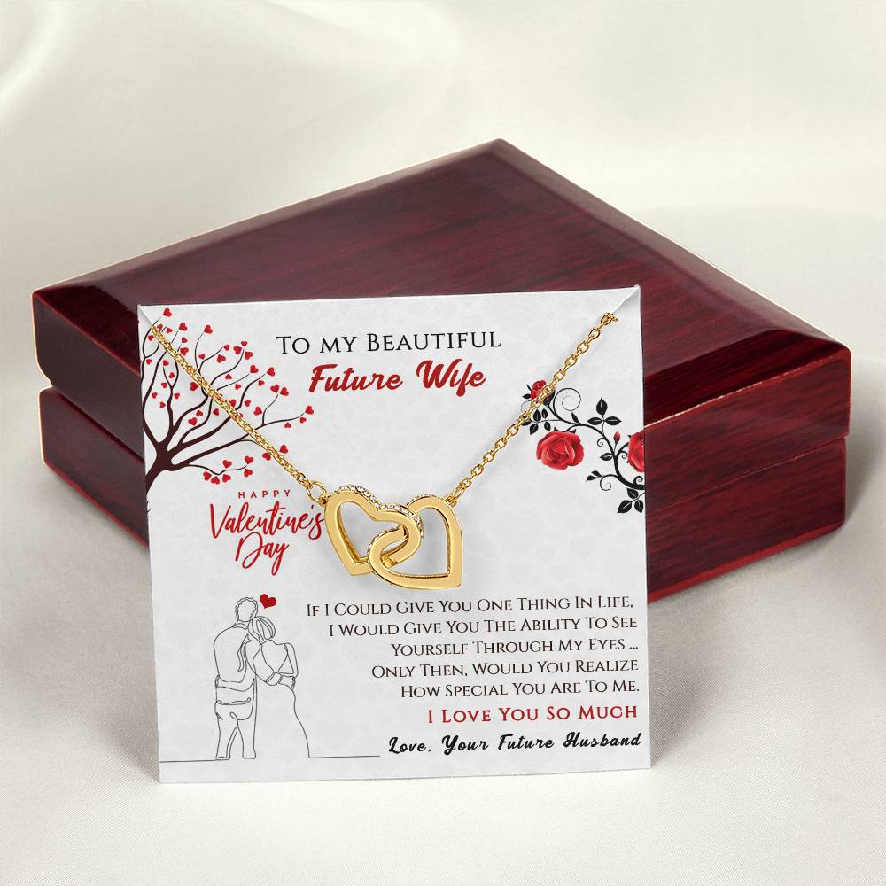 To My Beautiful Future Wife - Interlocking Hearts Necklace Gift Set - I Love You So Much