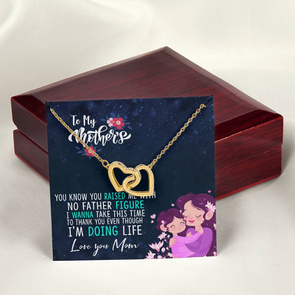 Luxury Box Interlocking Heart Necklace For Mom Interlocking Hearts Necklace