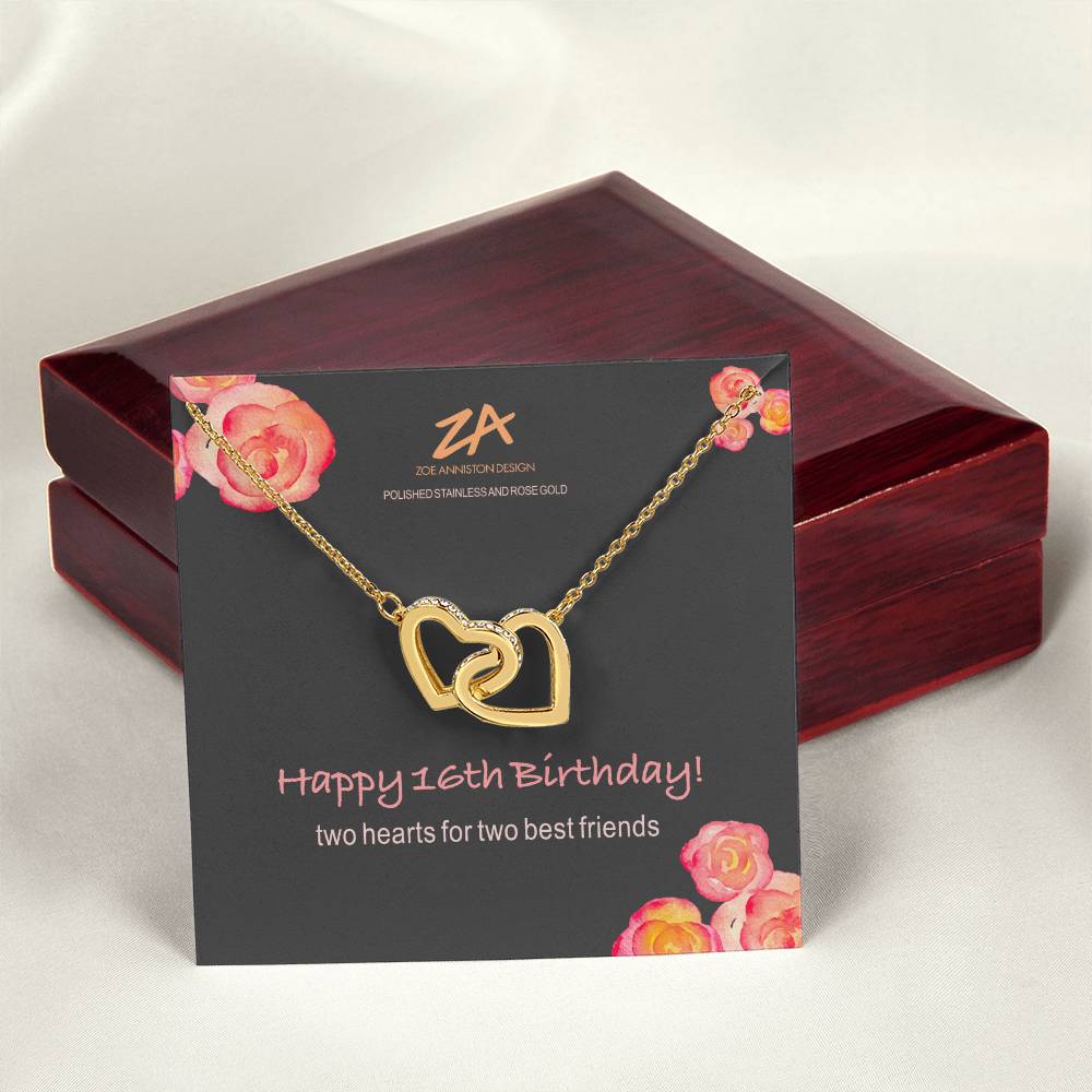 Happy 16Th Birthday! Interlocking Hearts Necklace