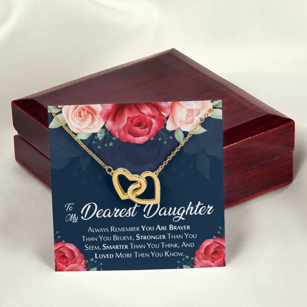 Best Gift For Daughter Always Remember You Are Breaver Interlocking Hearts Necklace