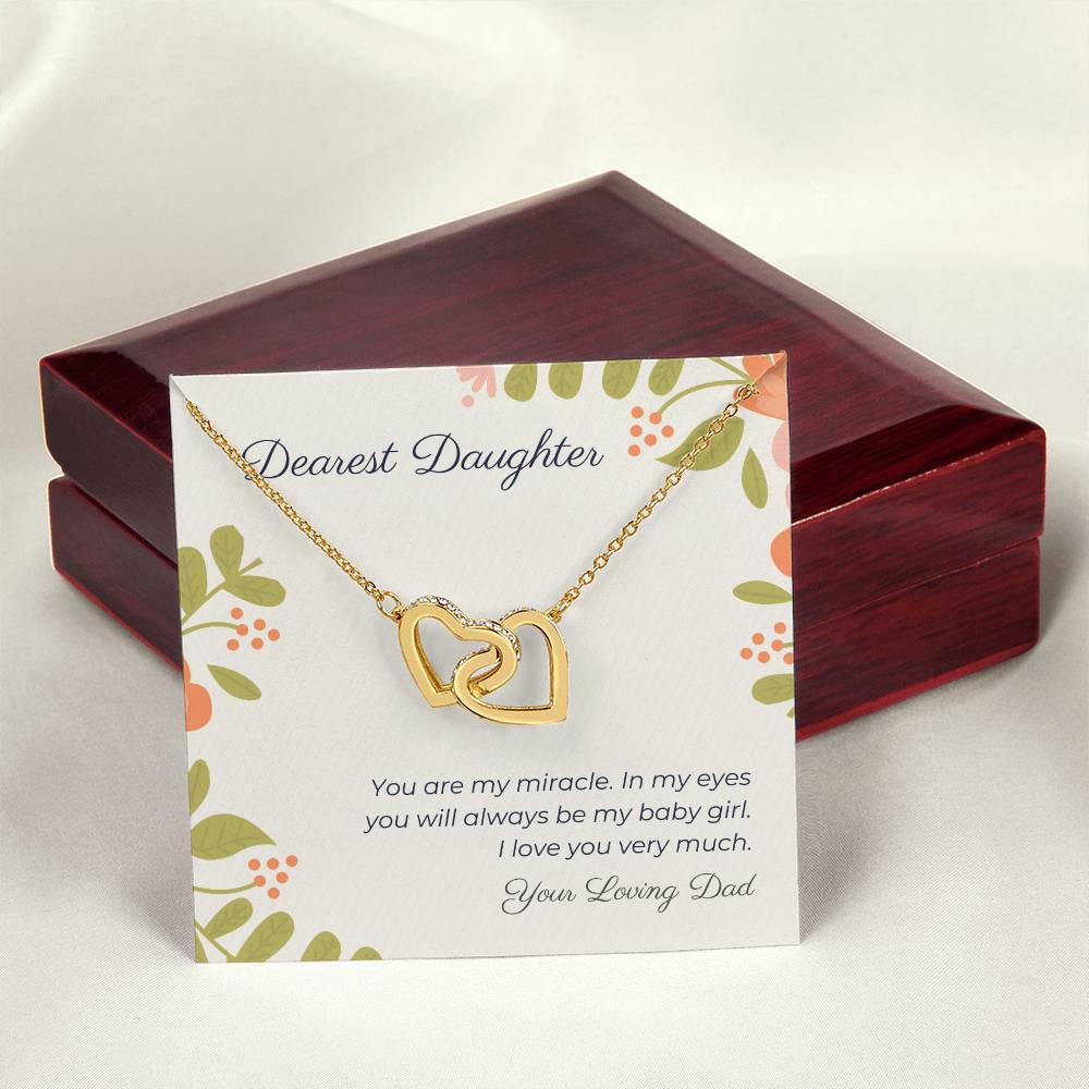 Dearest Daughter Interlocking Hearts Necklace