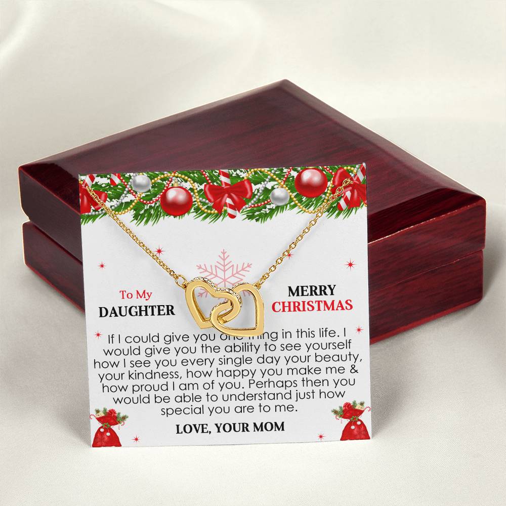 Christmas Gifts For Loving Daughter From Mom Interlocking Hearts Necklace
