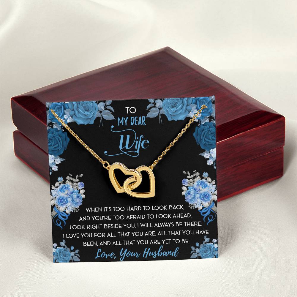 To My Dear Wife Interlocking Hearts Necklace