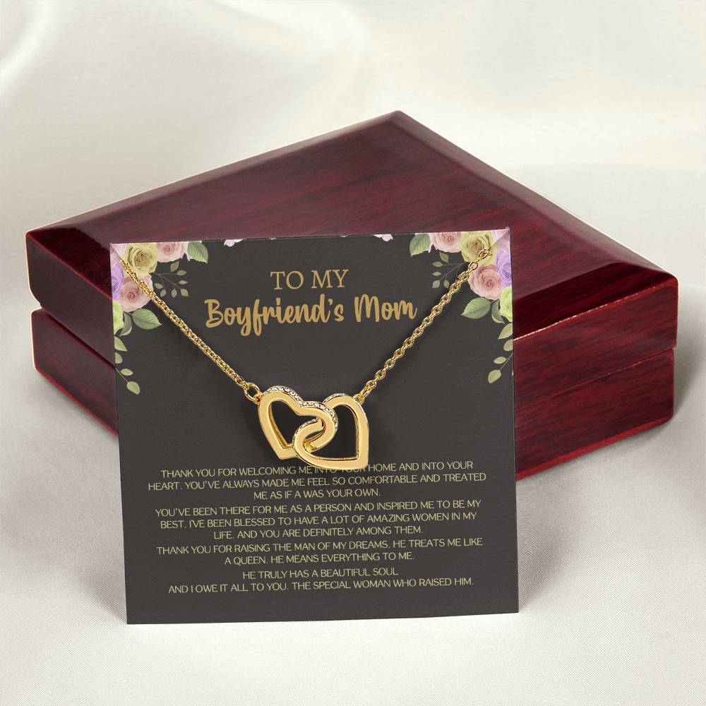 For My Lovely Boyfriends Mom Interlocking Hearts Necklace