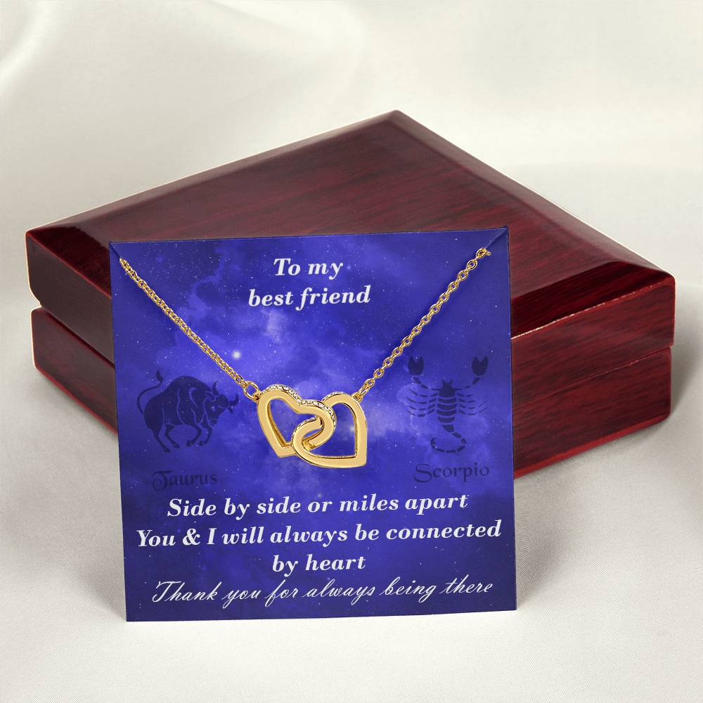 Taurus To Scorpio Best Friend Interlocked Hearts Necklace Interlocking Hearts Necklace