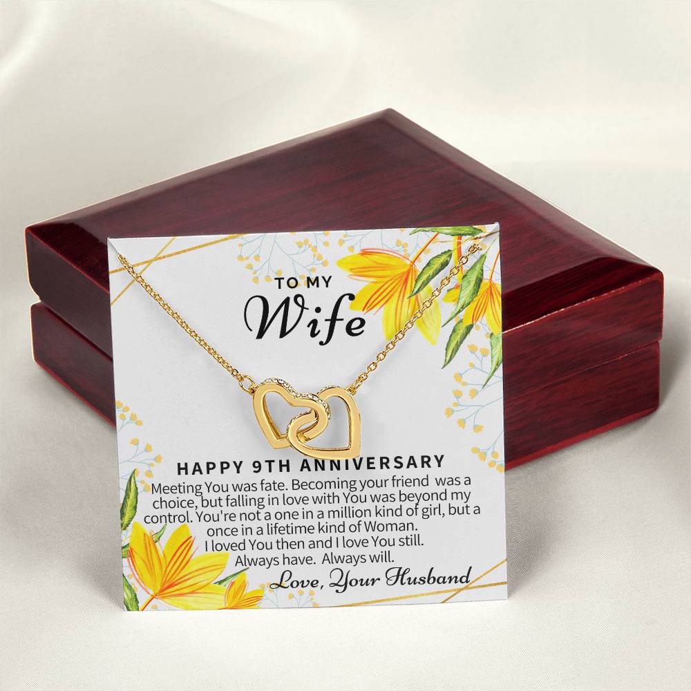 9Th Anniversary Gifts 9 Year Wedding Anniversary Gift Ideas 9Th Wedding Anniversary Gift For Her 9 Year Anniversary Gift For Wife Interlocking Hearts Necklace