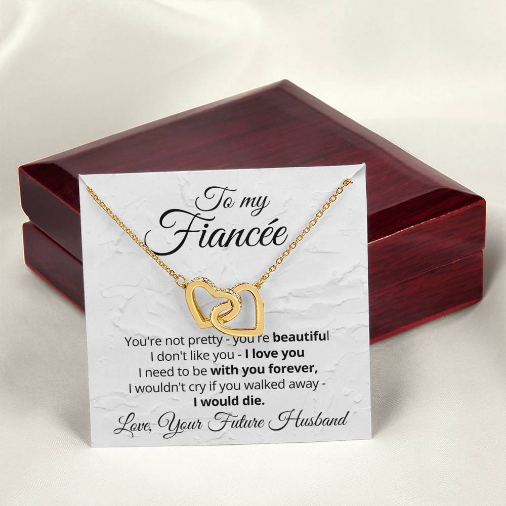 Fiancee Necklace Gift Linked Hearts Interlocking Hearts Necklace