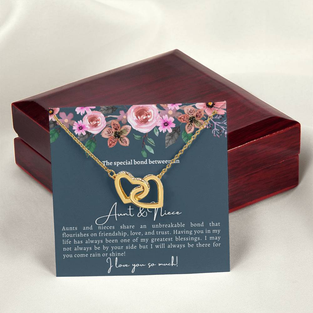 Aunt And Niece Special Bond Linked Hearts Necklace Interlocking Hearts Necklace