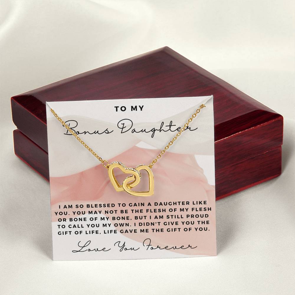 Cz Necklace Gift For Bonus Daughter Interlocking Hearts Necklace