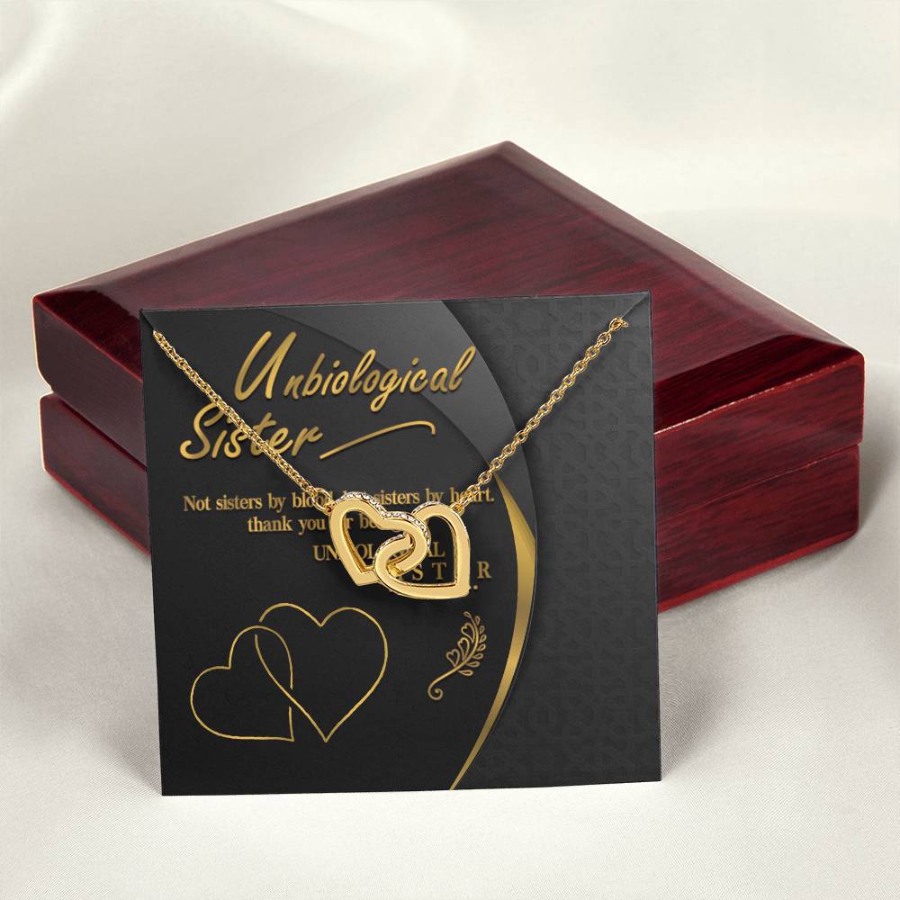 Unbiological Sister Interlocking Hearts Necklace
