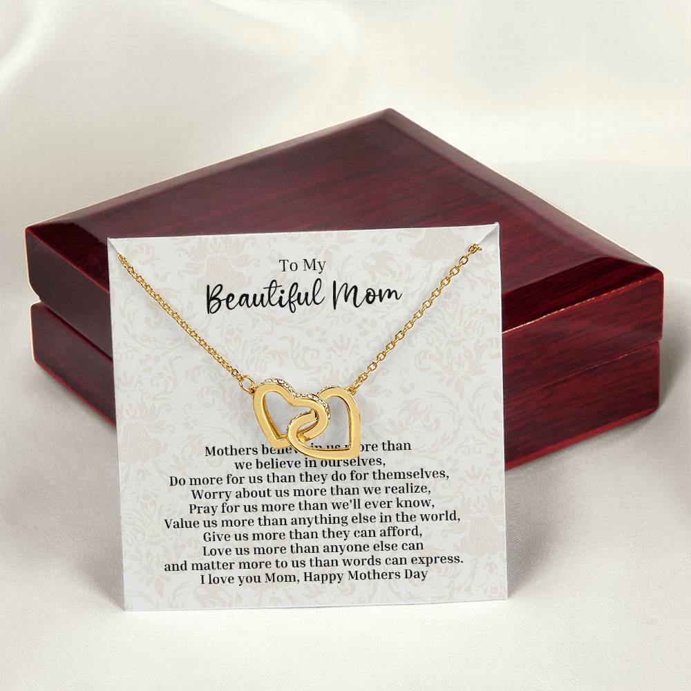 Mothers Day Two Hearts Necklace Mothers Day Gifts Daughter To Mom Gifts Gifts For Mom Son To Mom Gift Necklace For Mom Interlocking Hearts Necklace