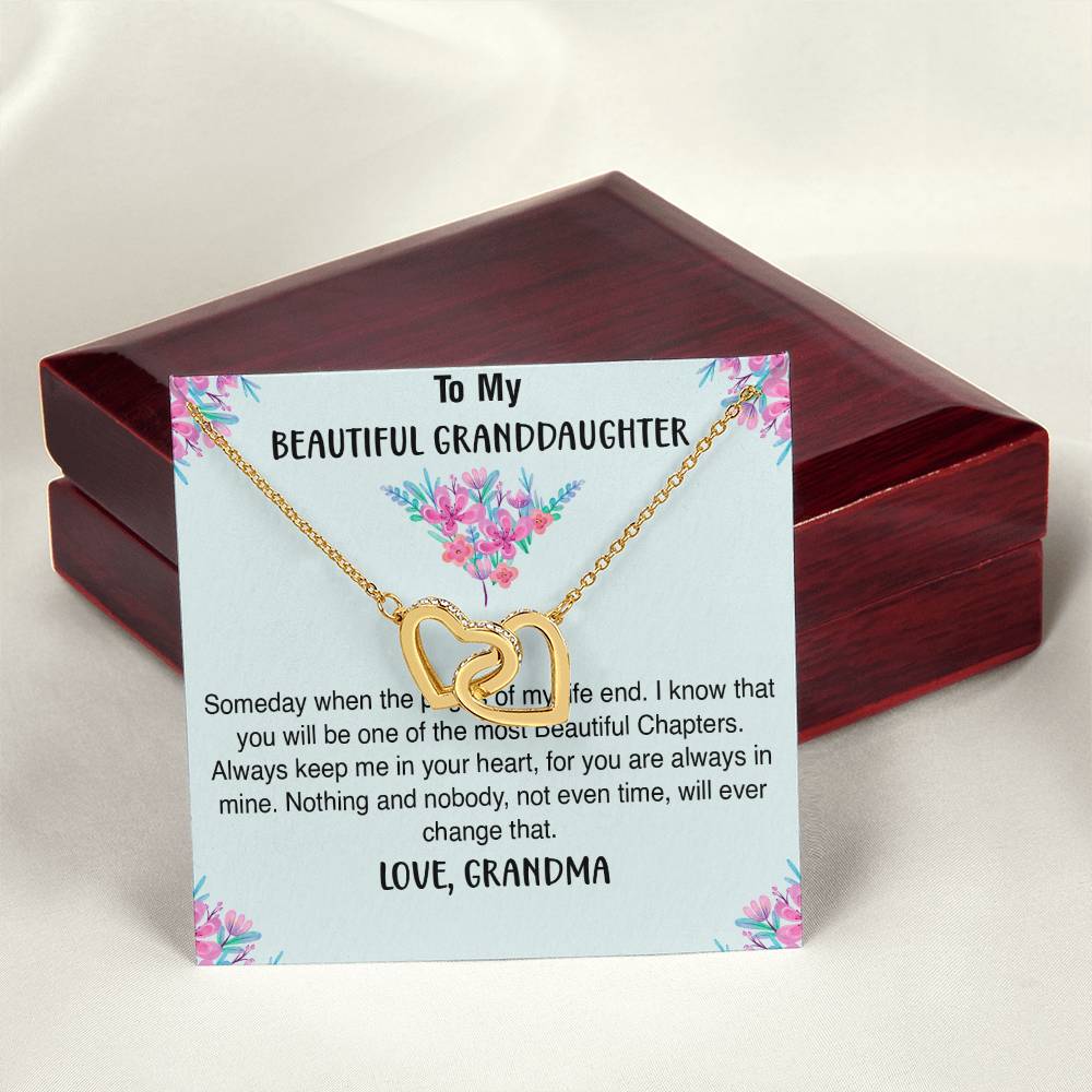 Two Hearts Necklace For Granddaughter Interlocking Hearts Necklace