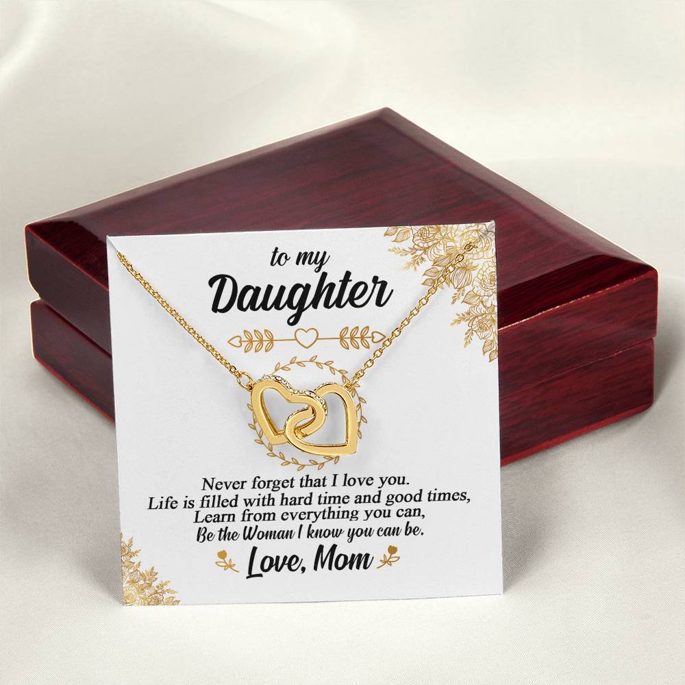 To My Daughter - Special Heart Necklace - Tmdt01 Interlocking Hearts Necklace