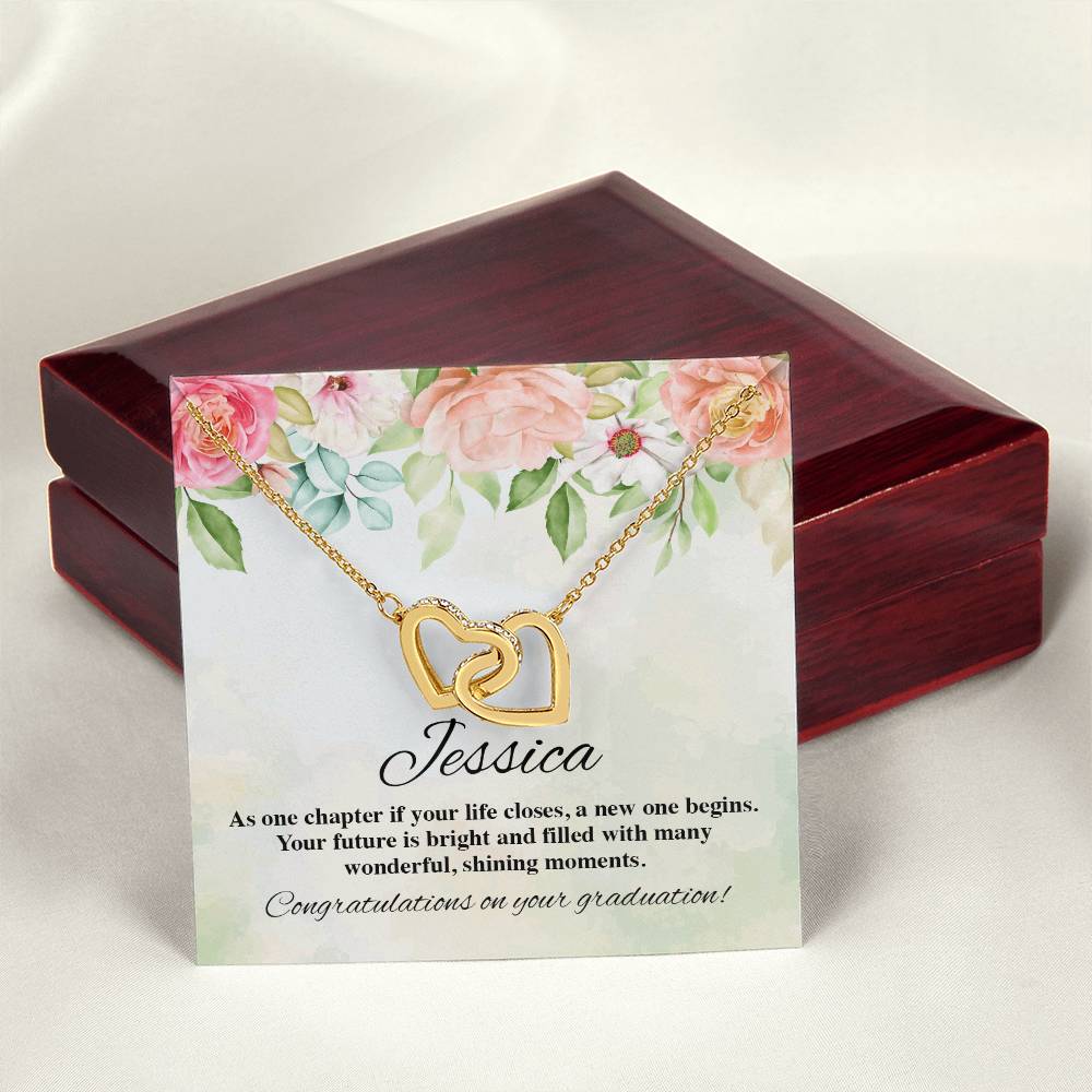 On Your Graduation Necklace Interlocking Hearts Necklace