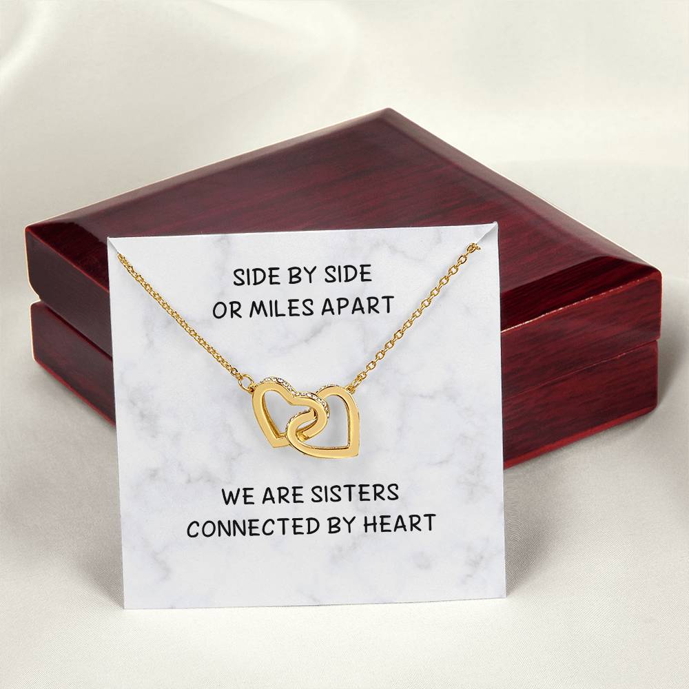 Side By Side Sister Connected By Heart Interlocked Hearts Necklace Interlocking Hearts Necklace