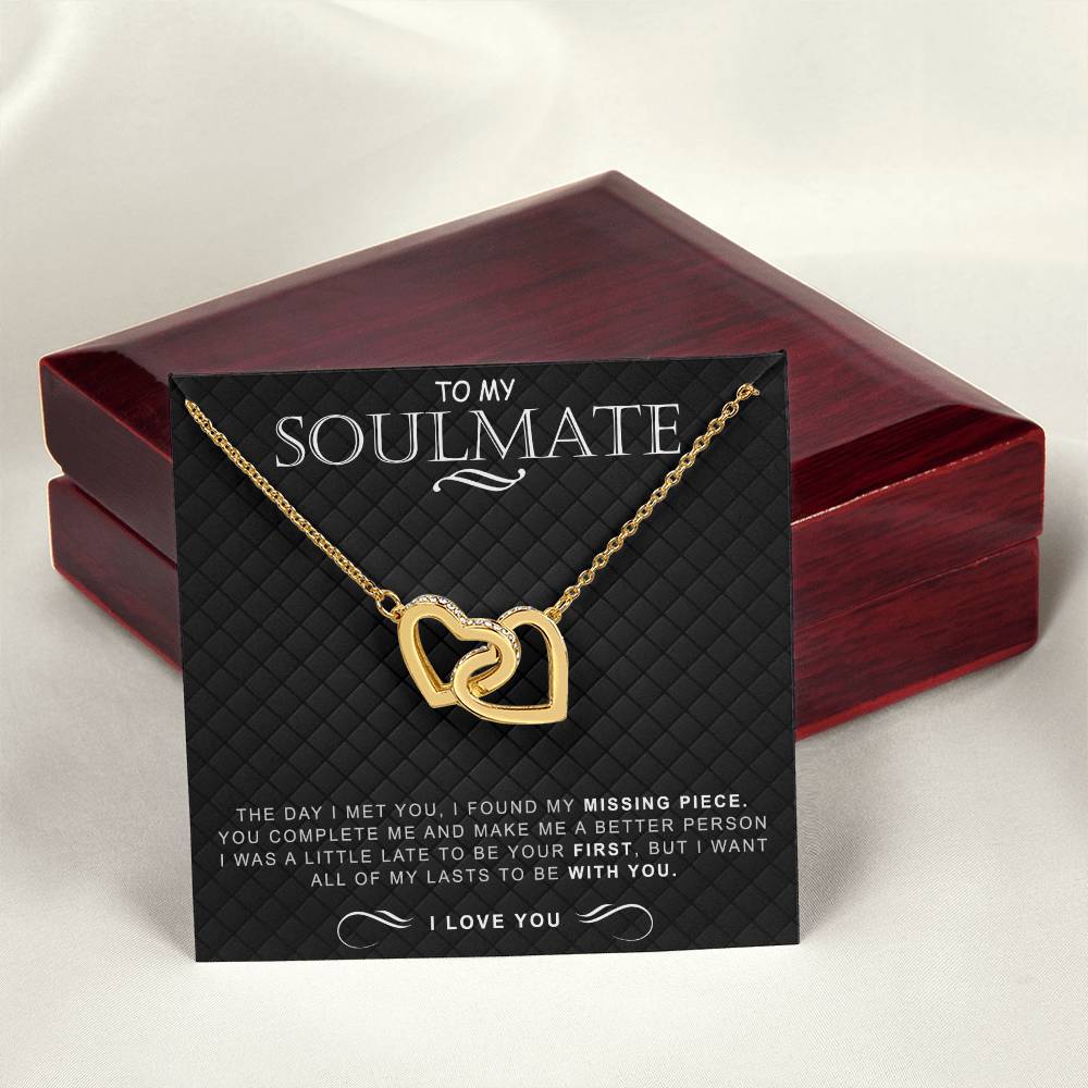 To My Soulmate Necklace Necklace For Soulmate Interlocking Hearts Necklace