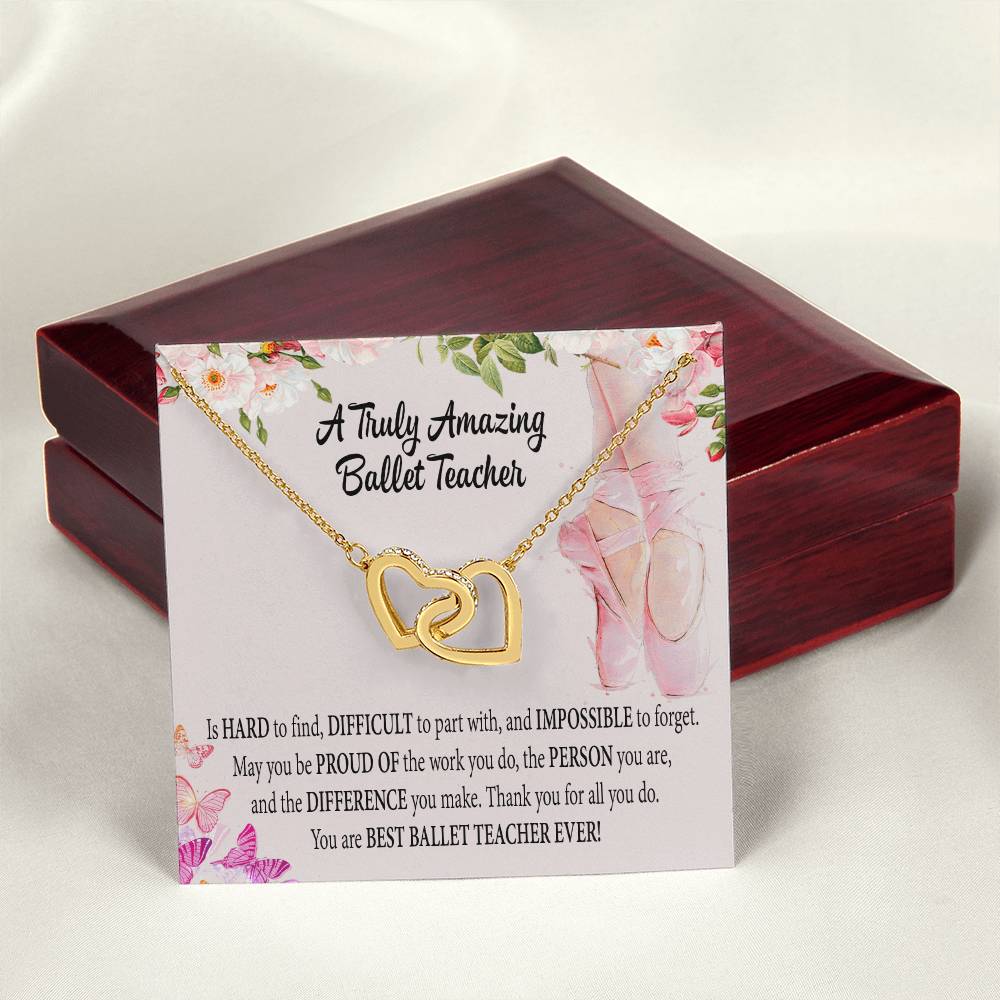 Ballet Teacher Interlocking Hearts Necklace