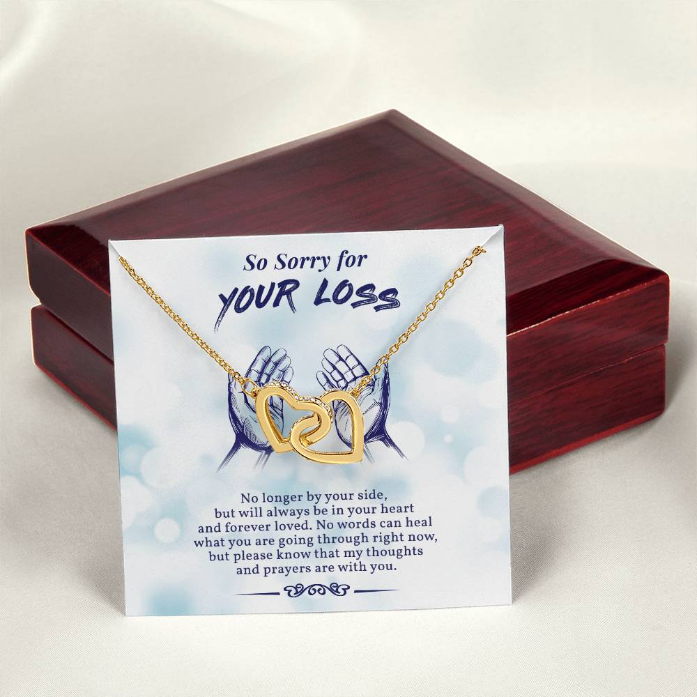 So Sorry For Your Loss In Loving Memory Of Your Mom Initials Hearts Necklace Grief And Loss Of Mom Condolence Gift Memorial Jewelry Interlocking Hearts Necklace