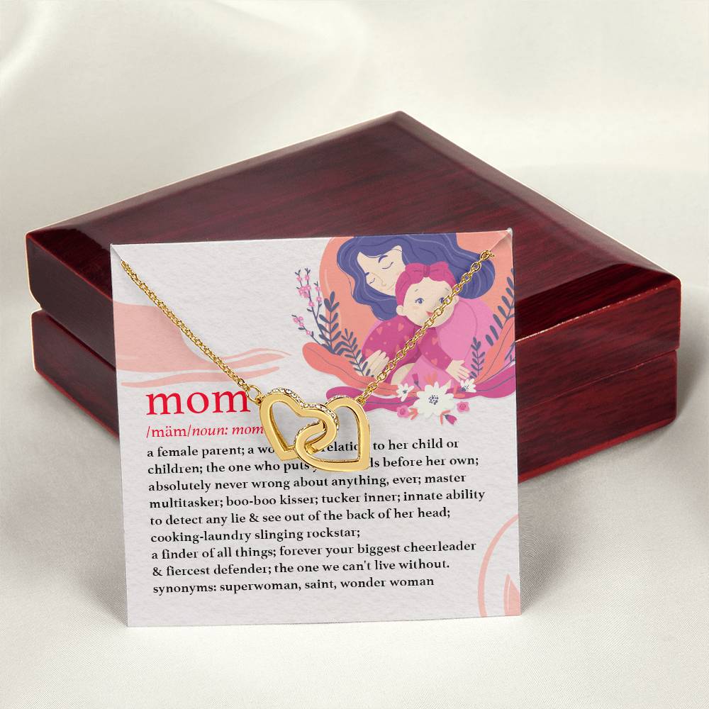 Gift For Mothers - Mom Is - The Interlocking Heart Necklace Interlocking Hearts Necklace