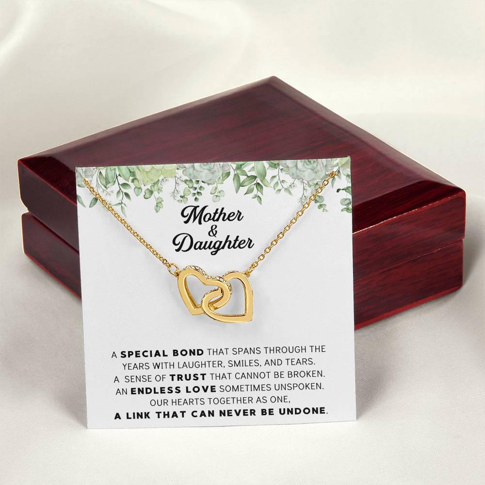 Linked Hearts Necklace For Mother Daughter Gift Minimalist Jewelry Gift For Daughter Mothers Day Sentimental Jewelry Gift For Mom Interlocking Hearts Necklace