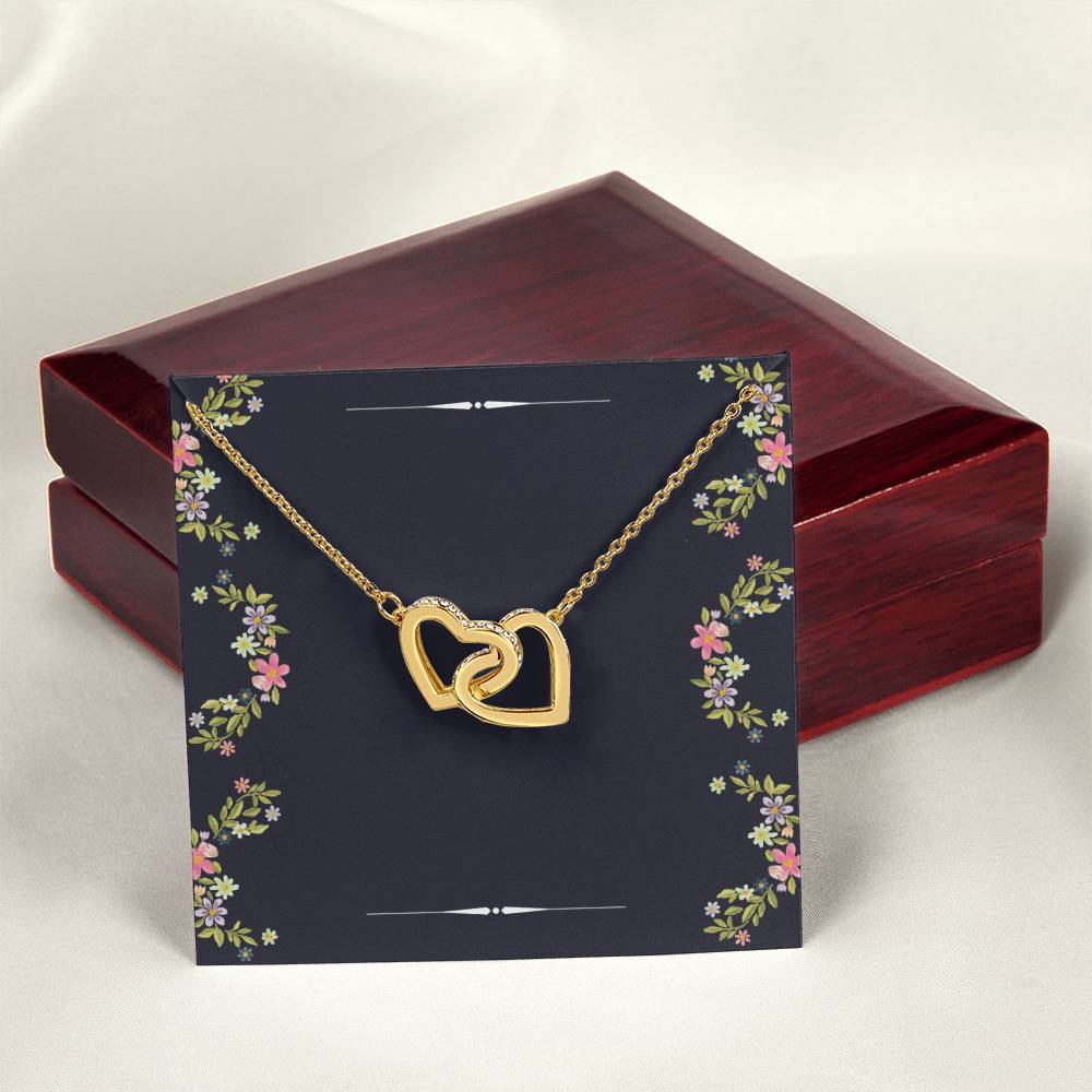 Two Hearts Necklace For Her Interlocking Hearts Necklace