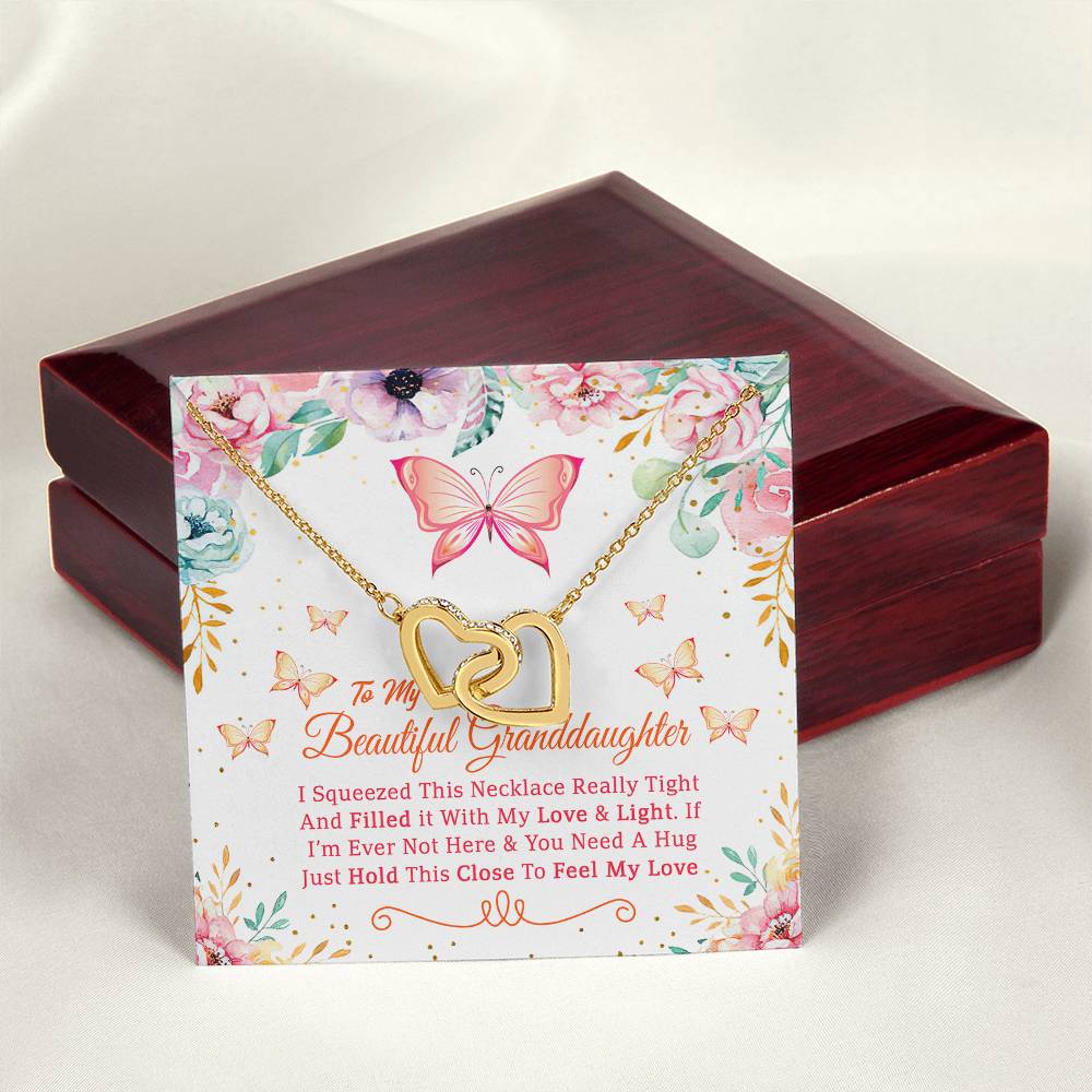 Feel My Love - Best Gift For Granddaughter Interlocking Hearts Necklace