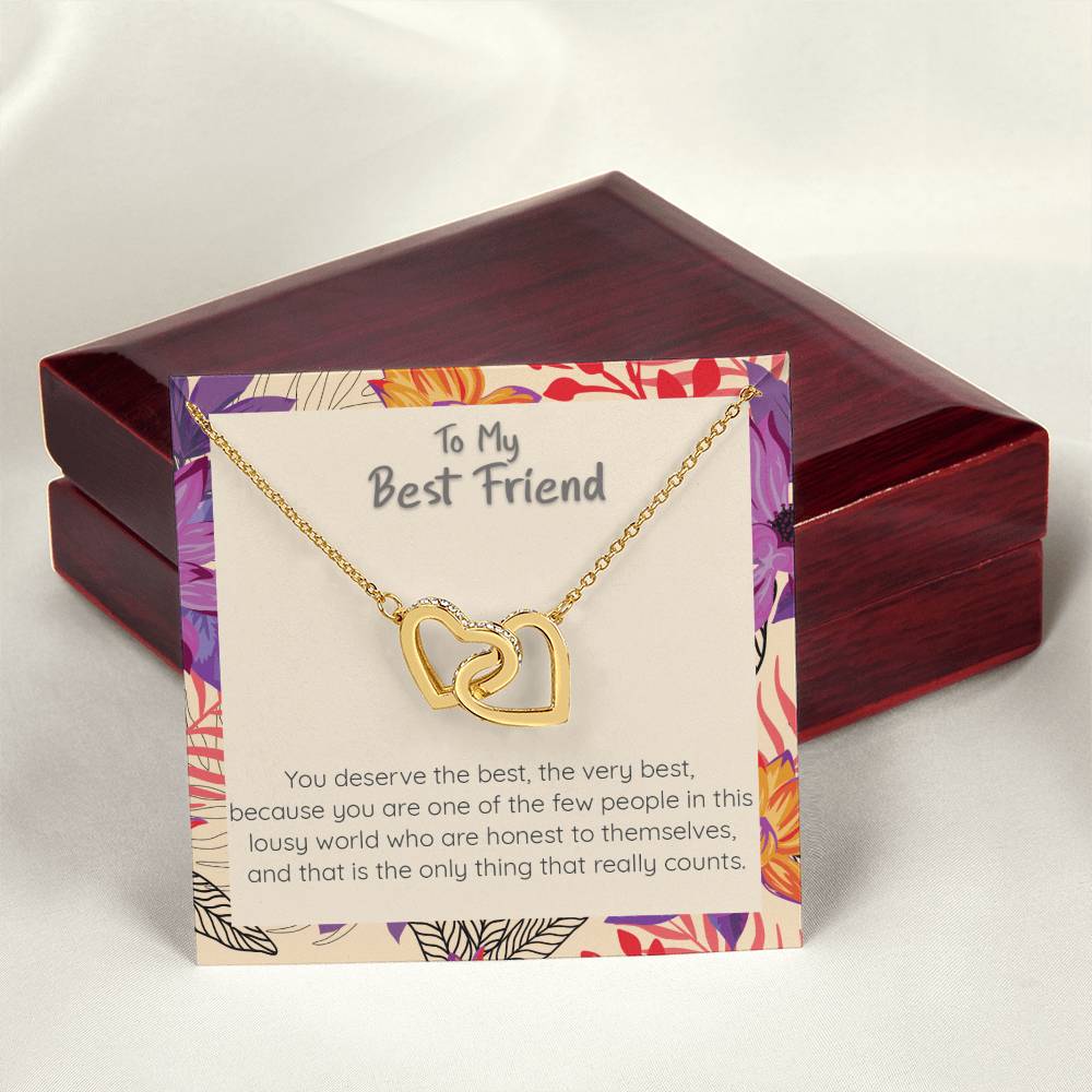Best Friend Frida Kahlo Quote Inspirational Cz Necklace Interlocking Hearts Necklace