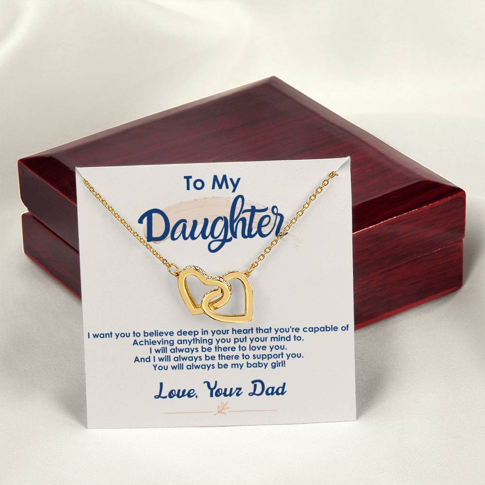 Collection Daughter - You'Re Capable Of Achieving Anything - Interlocking Hearts Necklace