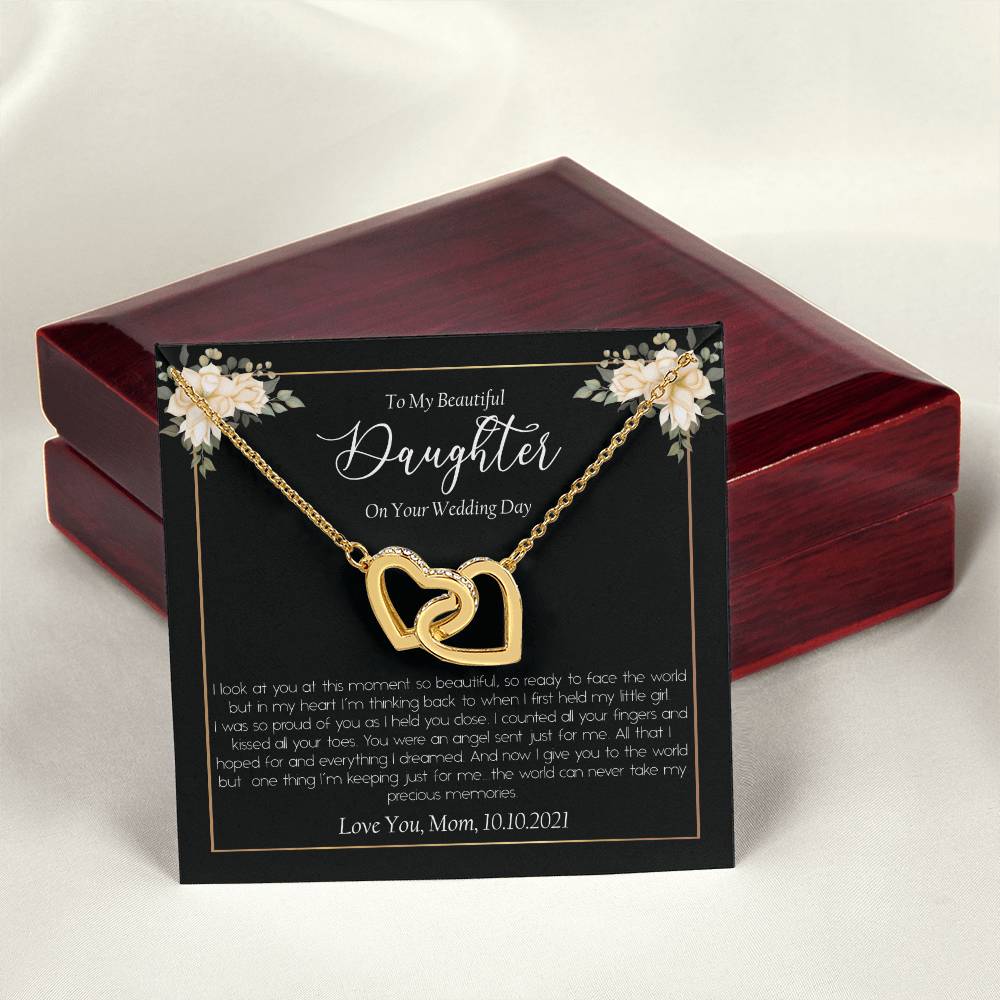 Daugther Wedding Day Interlocking Hearts Necklace