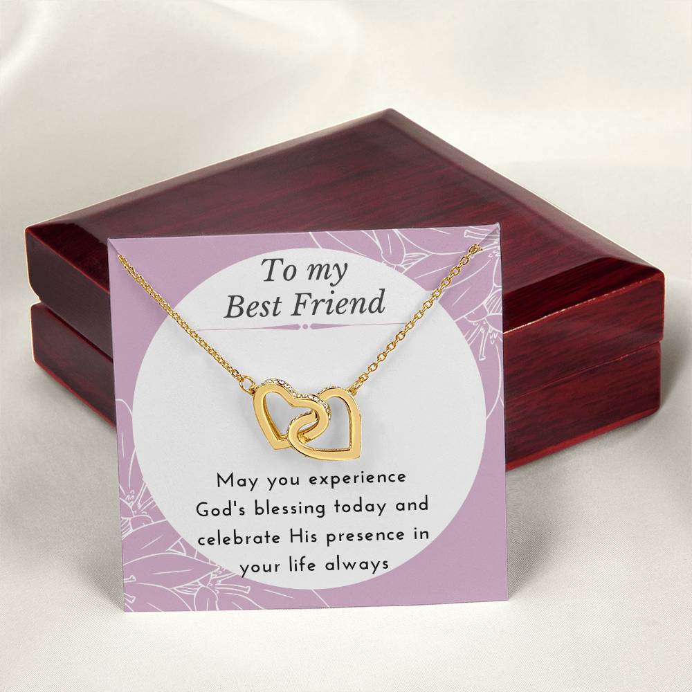 Gift For Best Friend Interlocking Hearts Necklace