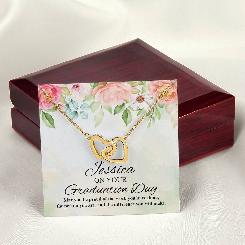 On Your Graduation Necklace Interlocking Hearts Necklace