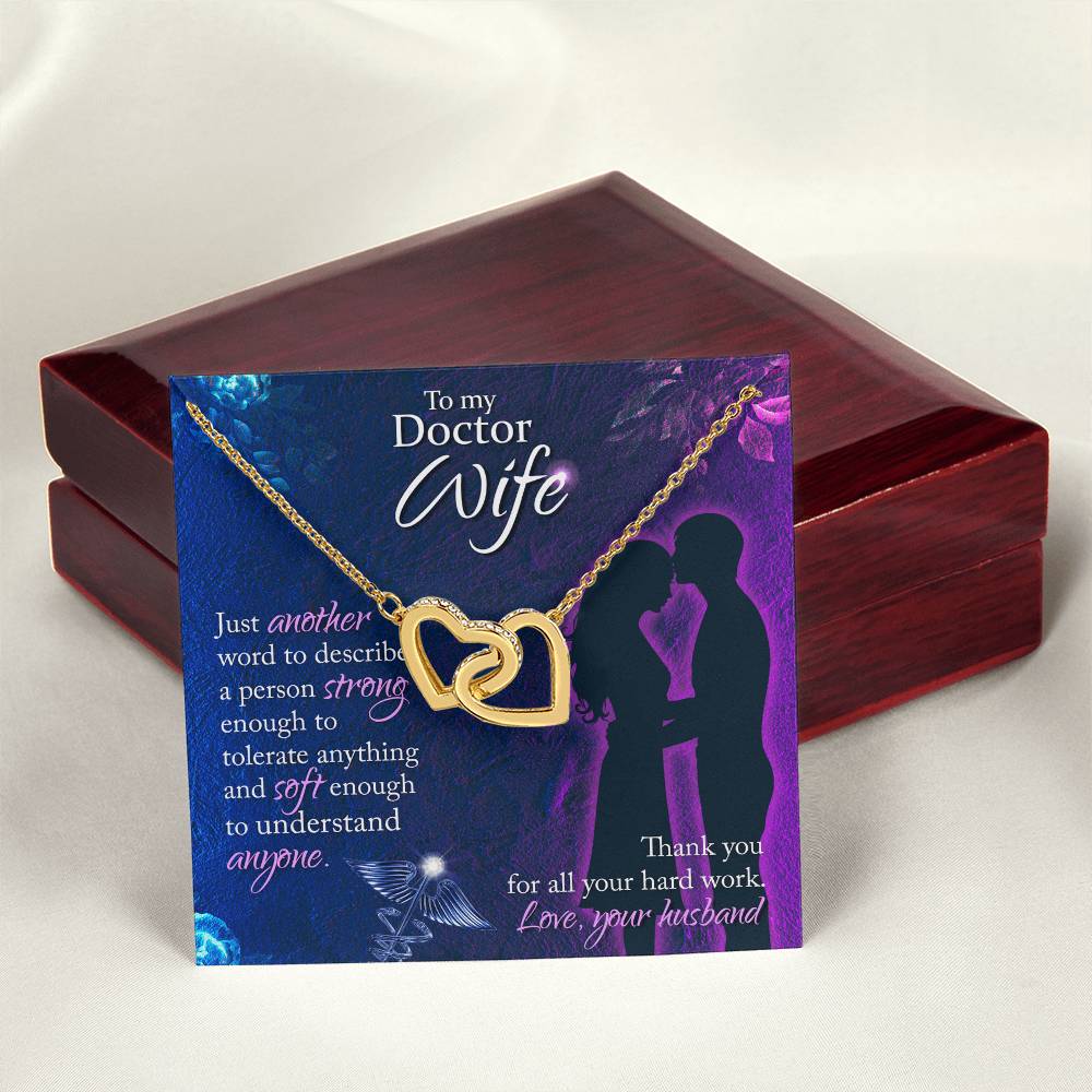 Silver Stethoscope Necklace Gift For Doctor Wife Doctor Wife Gift On Birthday Christmas Valentines Day Anniversary Doctor Gift For Her Interlocking Hearts Necklace