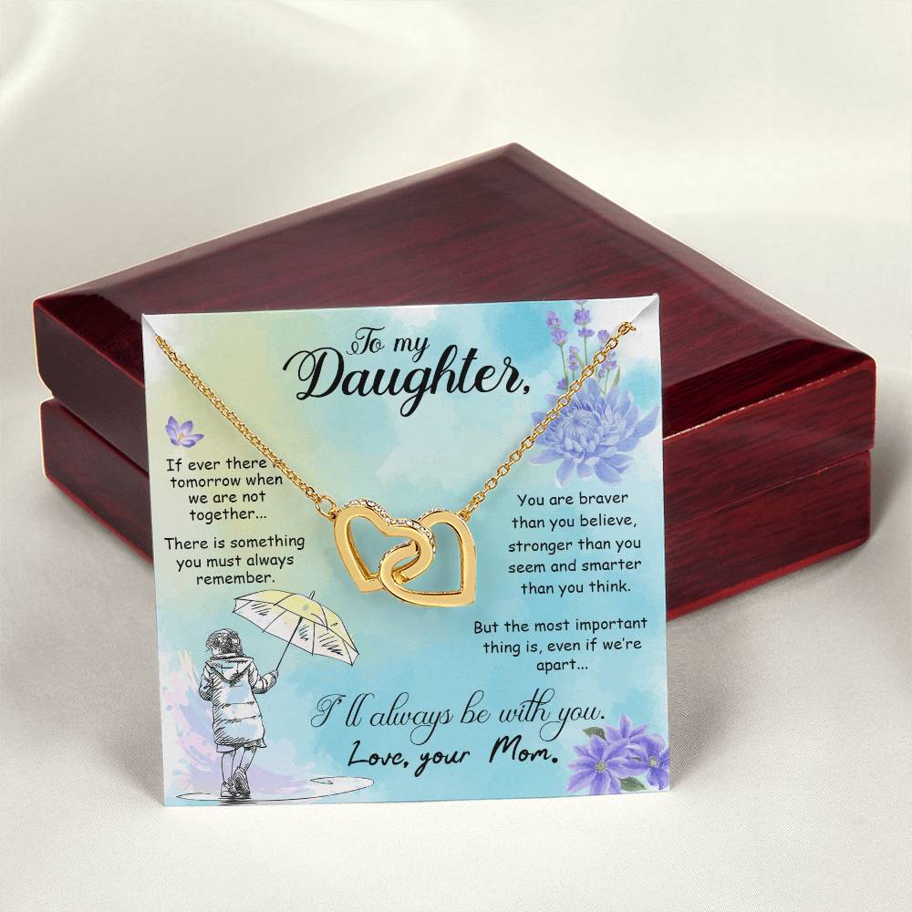 I Will Always Be With You Daughter Necklace Interlocking Hearts Necklace