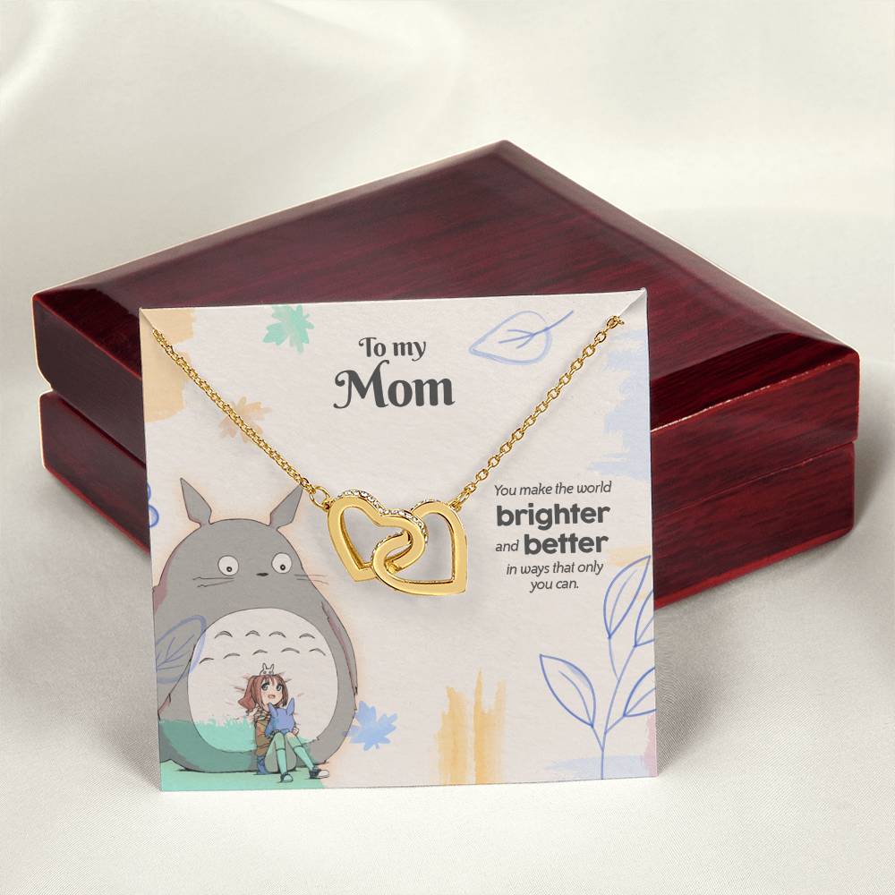 You Make The World Brighter & Better - Interlocked Hearts Necklace Tm2V6 Interlocking Hearts Necklace