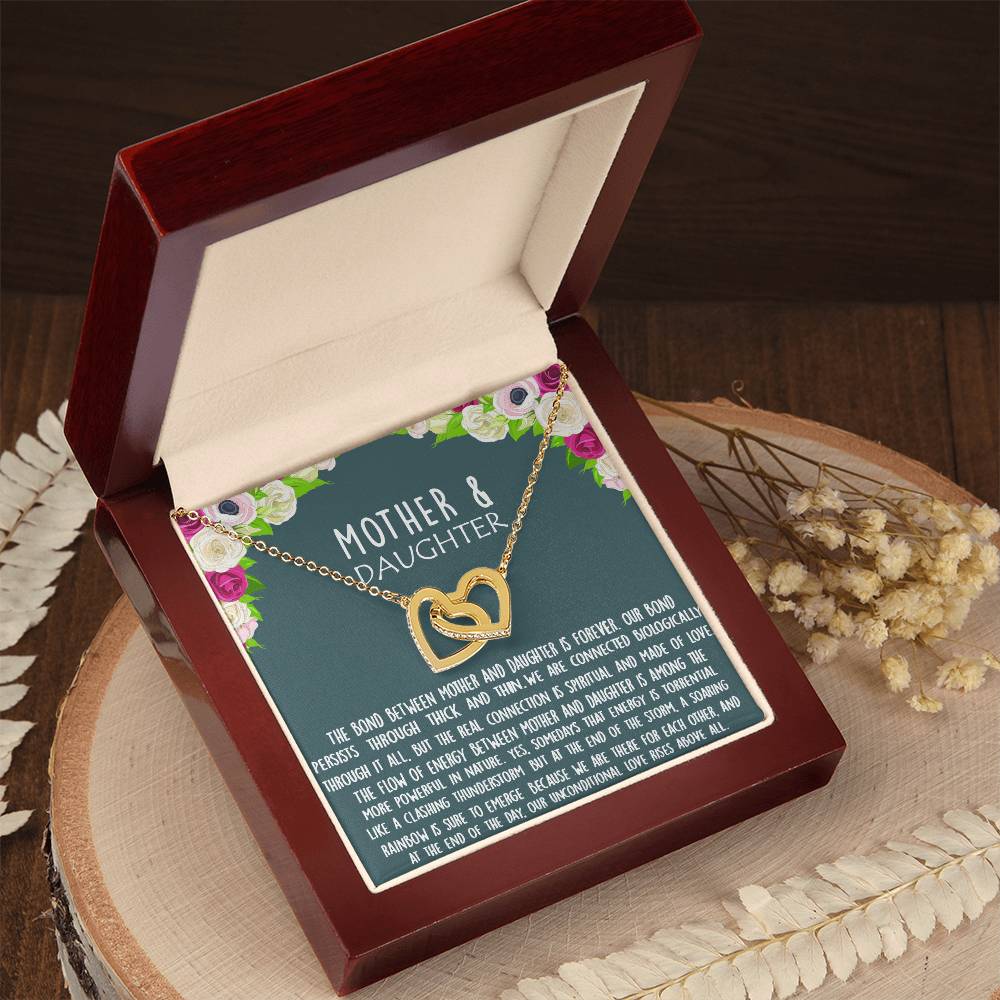 Bond Between Mother & Daughter Two Hearts Necklace Interlocking Hearts Necklace