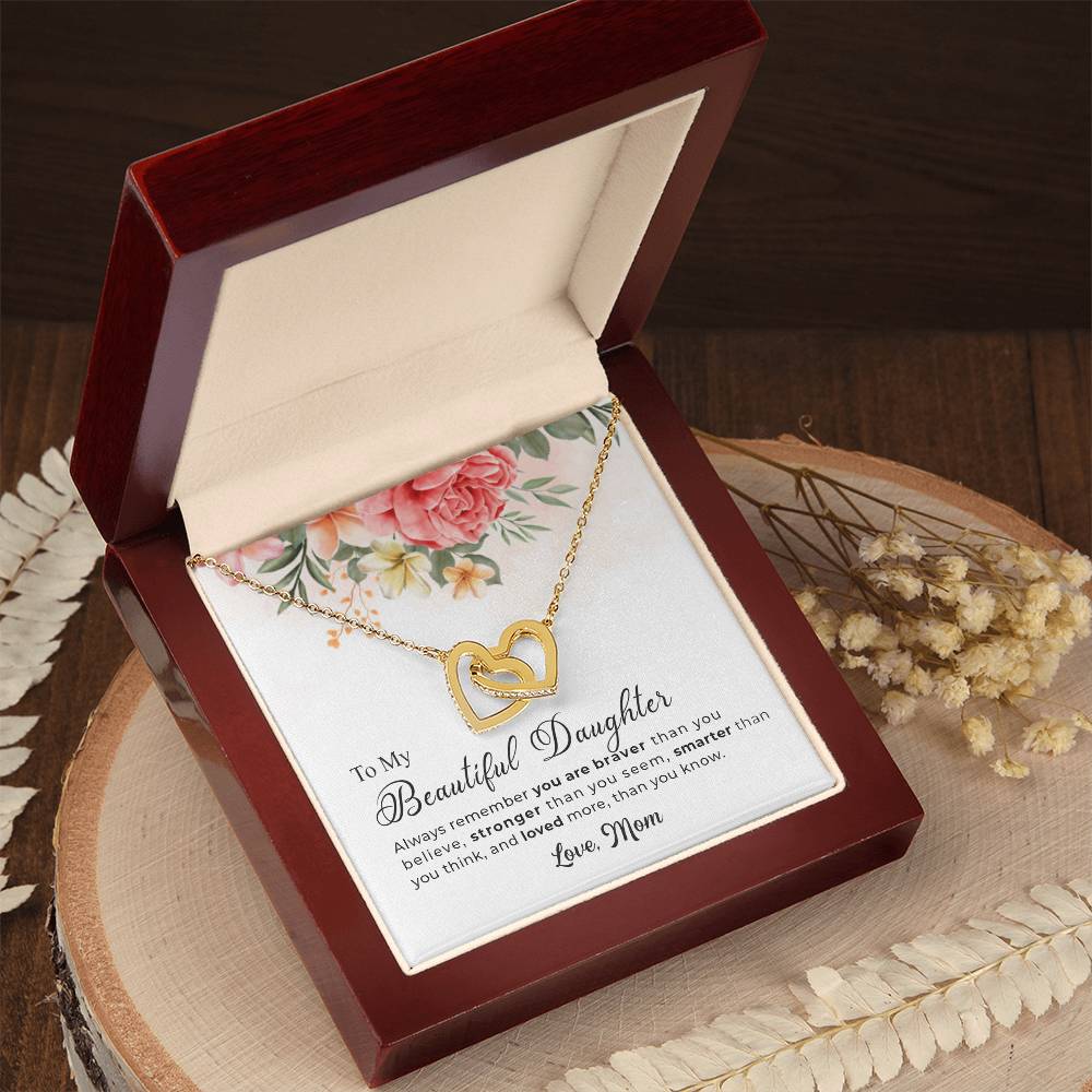 Best Gift For Daughter From Mom - Interlocking Hearts Necklace