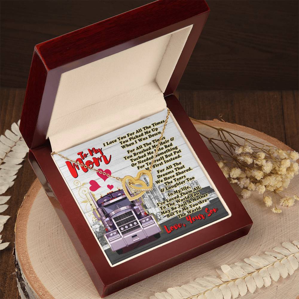 Trucker'S Mom- Interlocking Heart Necklace Interlocking Hearts Necklace