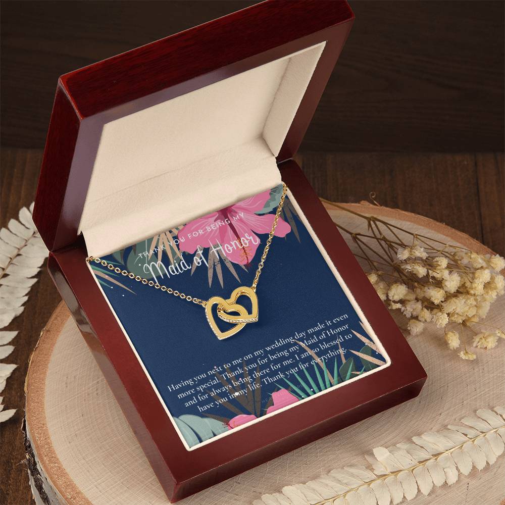 Maid Of Honor Thank You Gift From Bride Bridesmaid Gift Maid Of Honor Gift Necklace Matron Of Honor Gift Thank You Gift From Bride Interlocking Hearts Necklace