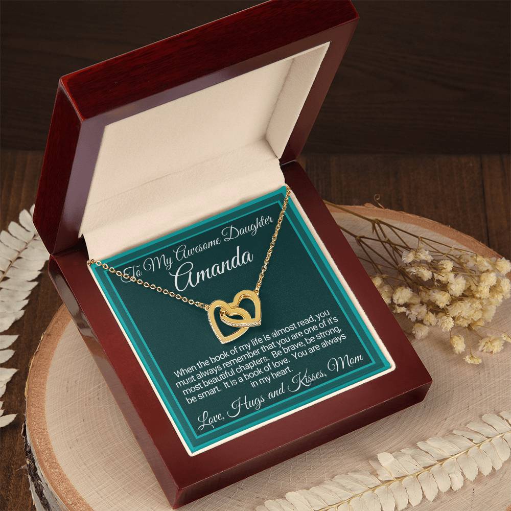 Personalized Linked Hearts Gifts For Daughter From Mom Interlocking Hearts Necklace