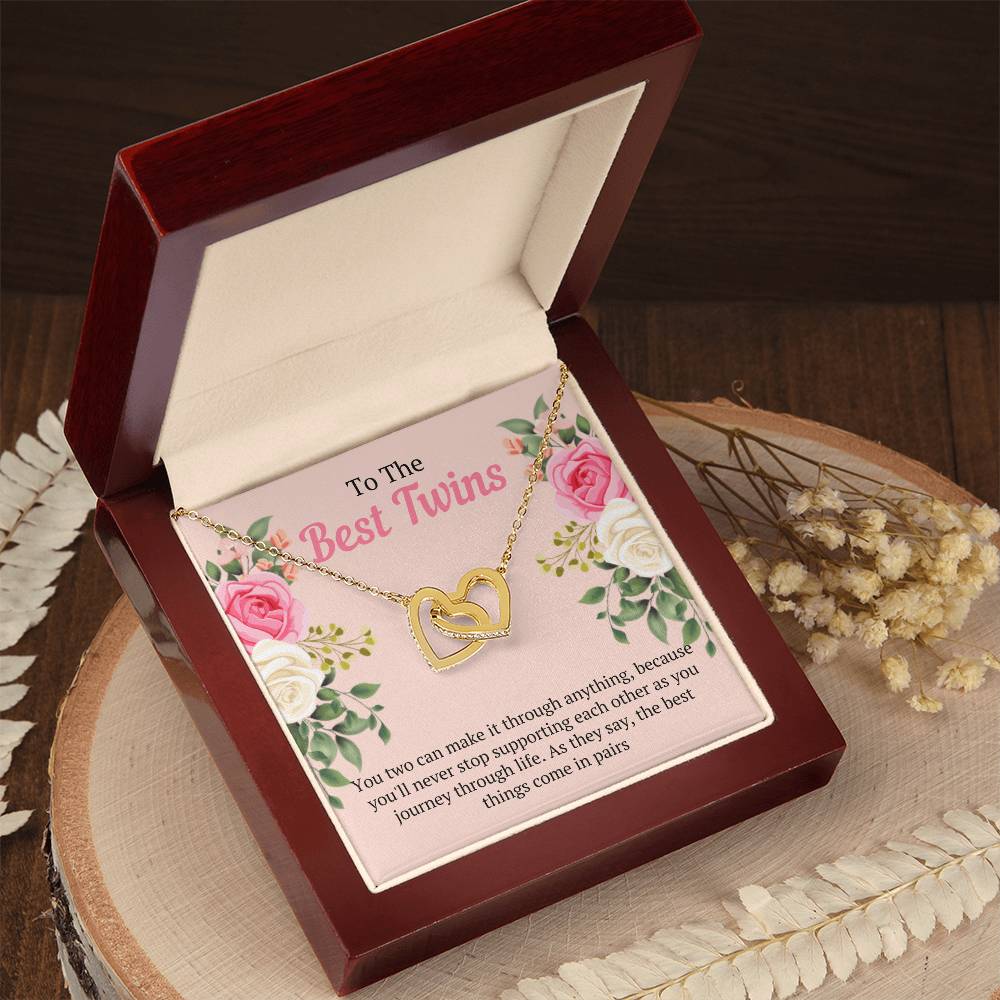 Best Birthday Gift For Twin Sisters Interlocking Hearts Necklace